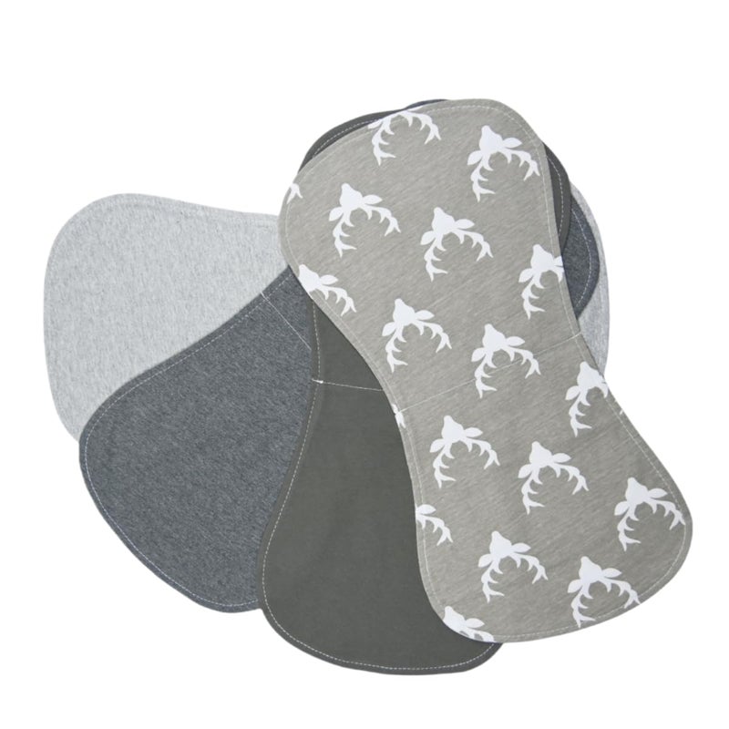Arnzion Baby Burp Cloths Baby Burp Set Curved Absorbent and Soft Valuable 4 Pack Double Layers (Grey Hue Deer) - Image 2